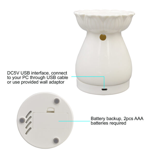 EcoGecko® Aromatherapy Essential Oil Diffuser and Candle Holder with Changing Color Led Lights - Image 3
