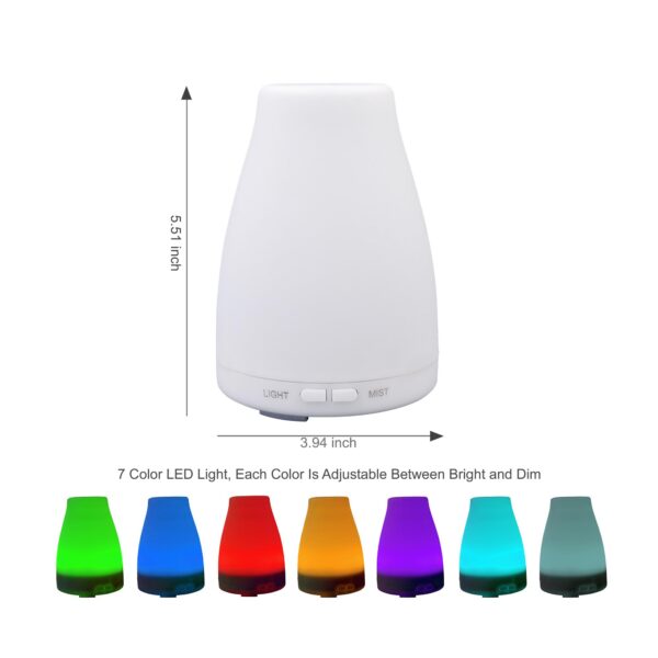 EcoGecko Essential Oil Diffuser, Aroma Oil Diffuser  Cool Mist Humidifier with Timer, 7 Color LED Lights, Auto Shut-Off for Home Bedroom Officea - Image 12