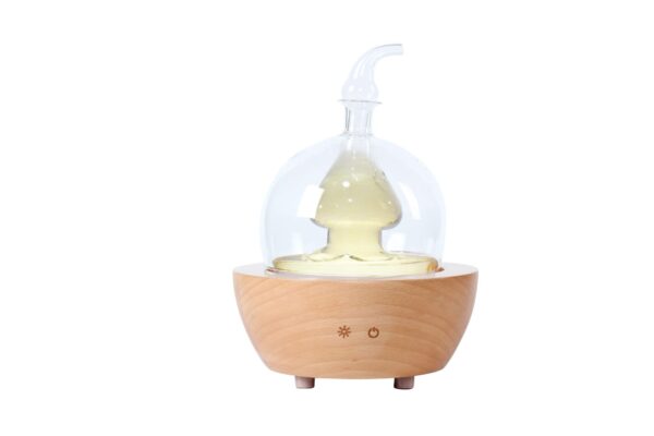 EcoGecko Aroma Essential Oil Diffuser made from Wood and Hand Blown Glass for Aromatherapy Nebulizer Pure Essential Oils with Touch Button Timer and 7 Color LED lights - Image 4