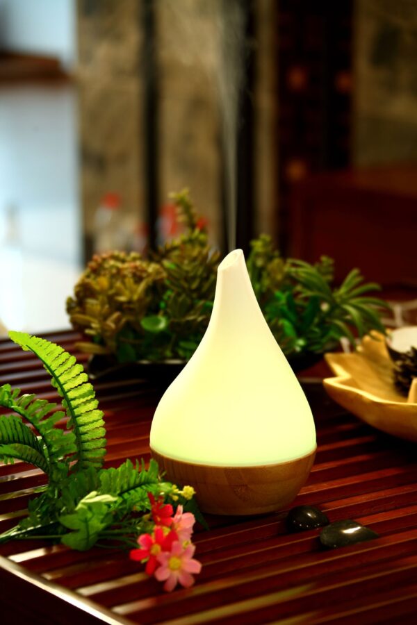 EcoGecko Essential Oil Diffuser Aromatherapy Oil Diffuser Solid Wood Bamboo Wood with Glass Top, Ultrasonic Cool Mist Oil Diffuser with Soft Color Changing Lights, Waterless Auto Shut-off  - Image 5