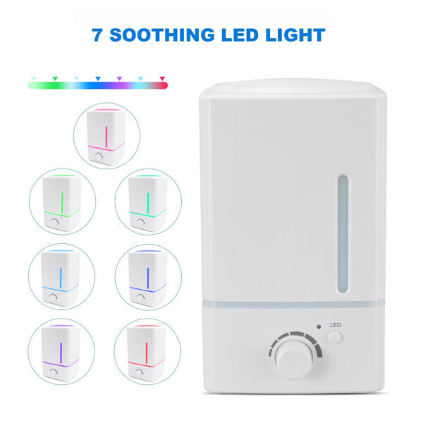 EcoGecko Large Capacity 1.5L Aromatherapy Essential Oil Diffuser and Humidifier, Ultrasonic Cool Mist Humidifier, Dial Controls Mist Velocity, 7 Colors LED Light Whisper-Quiet - Image 3