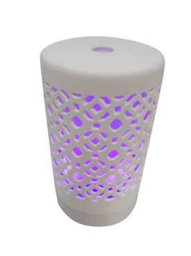 EcoGecko Ceramic Essential Oil Aroma Air Freshener Diffuser, Ultrasonic Diffusing Cool Mist Humidifier with Timers for Office Home Bedroom Baby Room Study Yoga Spa, with Timer and 7 Color Light