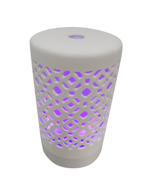EcoGecko Ceramic Essential Oil Aroma Air Freshener Diffuser, Ultrasonic Diffusing Cool Mist Humidifier with Timers for Office Home Bedroom Baby Room Study Yoga Spa, with Timer and 7 Color Light  