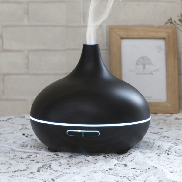 EcoGecko Dark Wood Grain Look Essential Oil Diffuser, Ultrasonic Diffusing Cool Mist Humidifier with Timers for Office Home Bedroom Baby Room Study Yoga Spa, with Timer and 7 Color Night Light   - Image 7