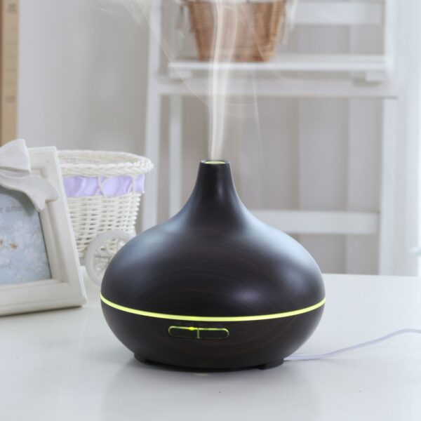 EcoGecko Dark Wood Grain Look Essential Oil Diffuser, Ultrasonic Diffusing Cool Mist Humidifier with Timers for Office Home Bedroom Baby Room Study Yoga Spa, with Timer and 7 Color Night Light   - Image 4