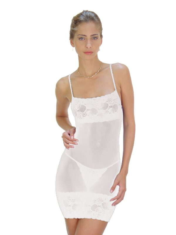 Flirtzy Women Sheer Chemise Baby Doll Lingerie with Lace Trim and Matching Lace G-String - Image 8