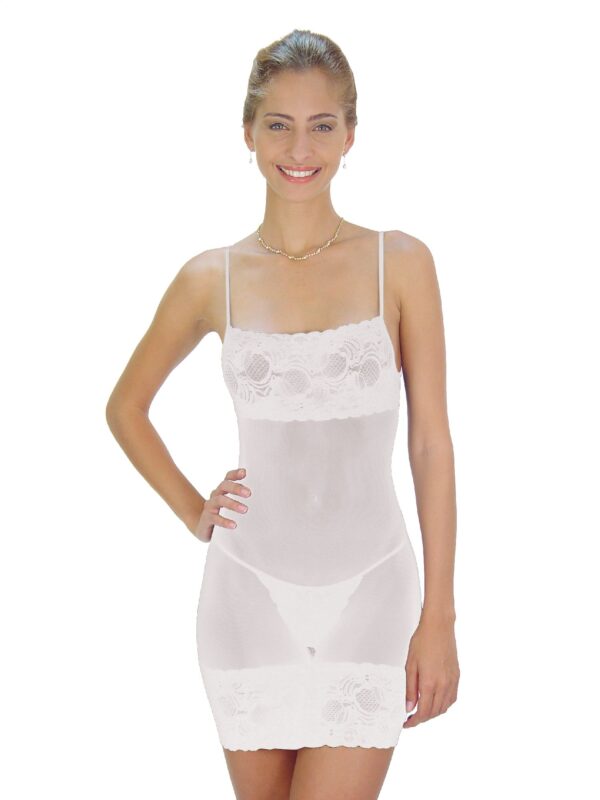 Flirtzy Women Sheer Chemise Baby Doll Lingerie with Lace Trim and Matching Lace G-String - Image 4