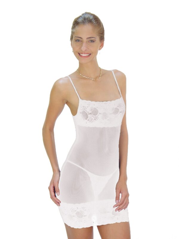 Flirtzy Women Sheer Chemise Baby Doll Lingerie with Lace Trim and Matching Lace G-String - Image 3