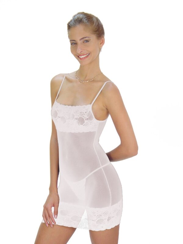 Flirtzy Women Sheer Chemise Baby Doll Lingerie with Lace Trim and Matching Lace G-String - Image 13