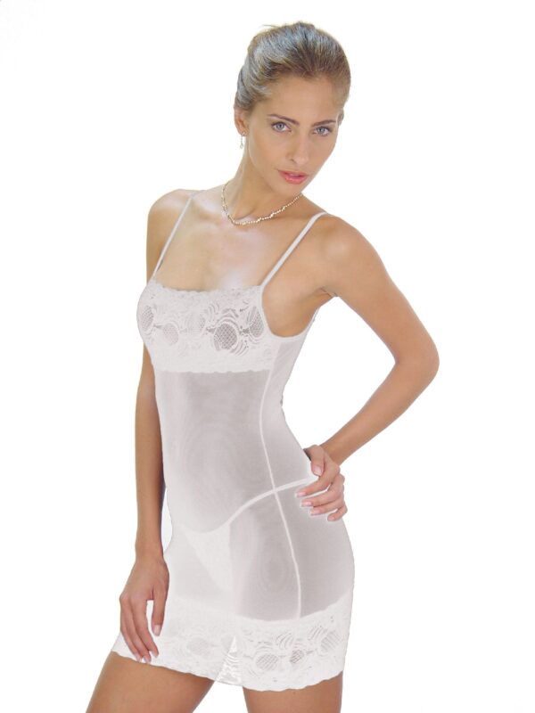 Flirtzy Women Sheer Chemise Baby Doll Lingerie with Lace Trim and Matching Lace G-String - Image 5