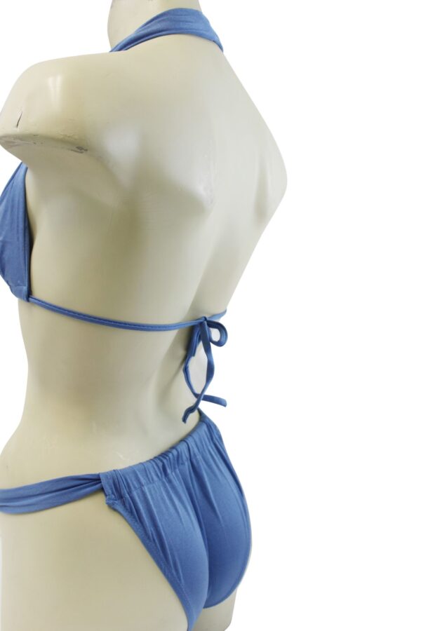 Sexy Brazilian Back Bikini with Silver Accent pieces, Adjustable Bathing Suit, Beach, Pool, Sunbathing, Swimwear 2-Piece Suit, Adjust To Fit Perfectly- Blue - Image 5