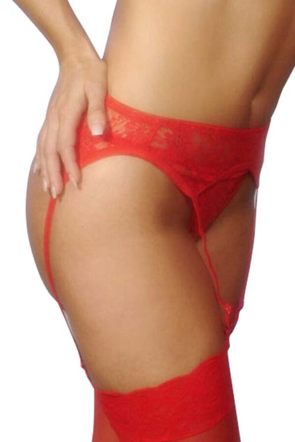 Flirtzy 2 pc. Lace Garter Belt Set With Matching Thong - Image 2