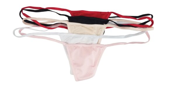 Flirtzy Womens Y Back String G-String Thong Panties Panty Underwear Lingerie, M/L, 5 Pack