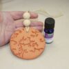 Handmade Clay Stoneware Essential Oil Diffuser, Lavender Oil Included , Terra-Cotta Aromatherapy Car Diffuser, Handmade Air Freshener