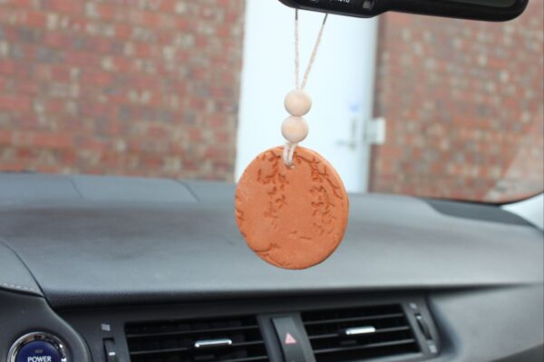 Handmade Clay Stoneware Essential Oil Diffuser, Lavender Oil Included , Terra-Cotta Aromatherapy Car Diffuser, Handmade Air Freshener - Image 5