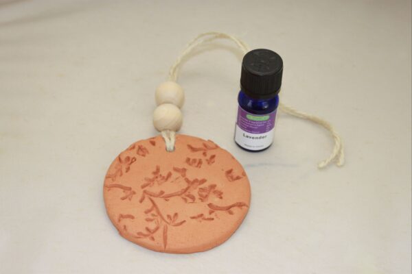 Handmade Clay Stoneware Essential Oil Diffuser, Lavender Oil Included , Terra-Cotta Aromatherapy Car Diffuser, Handmade Air Freshener - Image 4