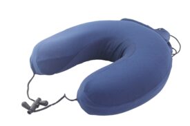 Bolan Memory Foam Breathable Comfortable Travel Pillow, U-Shaped Adjustable Airplane Car Flight Pillow, Compact, Foldable, Fits Into its Own Attached Small Bag for Planes, Trains and Car Trips