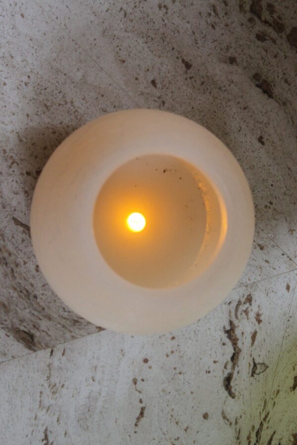 EcoGecko 5, 6 or 8  Inch Round Wax Sphere LED Flameless Candle with 5 Hour Timer, AA Batteries, Super Long Battery Life - Image 4