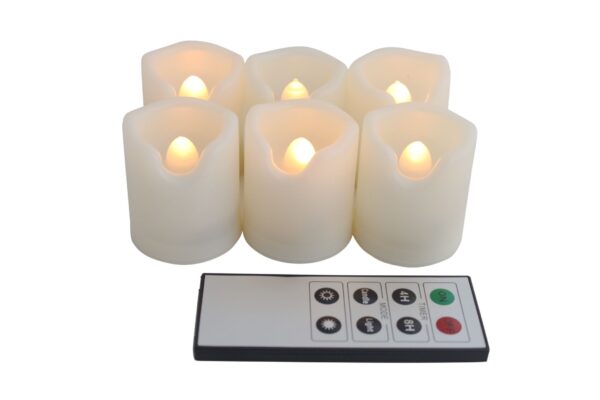 EcoGecko Indoor Outdoor Weatherproof Flameless Warm Glow Votive Candles with Remote and Timer, Battery Powered Candles, Tealights, Batteries Included 