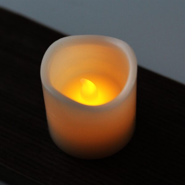 EcoGecko Set of 6 Real Wax LED Votive Candles, LED Flameless Candles With Timer - Votive Size, Battery Candle Set, Flickers Realistically. D 2 X H 2 Inches - Image 3