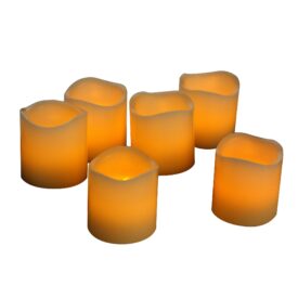 EcoGecko Set of 6 Real Wax LED Votive Candles, LED Flameless Candles With Timer - Votive Size, Battery Candle Set, Flickers Realistically. D 2 X H 2 Inches