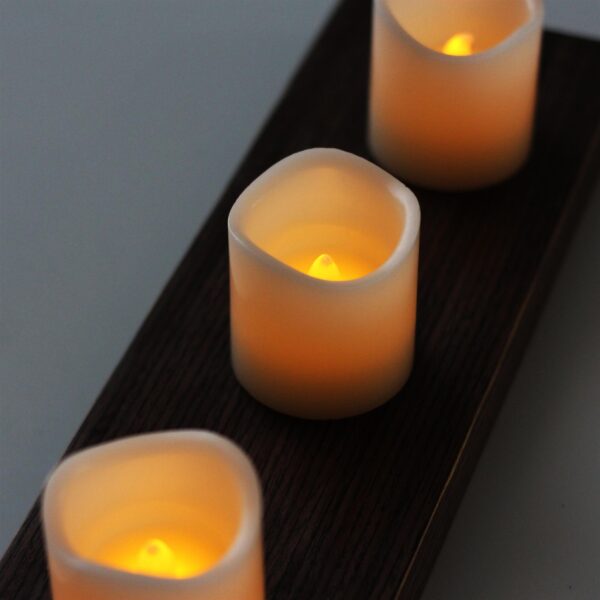 EcoGecko Set of 6 Real Wax LED Votive Candles, LED Flameless Candles With Timer - Votive Size, Battery Candle Set, Flickers Realistically. D 2 X H 2 Inches - Image 8