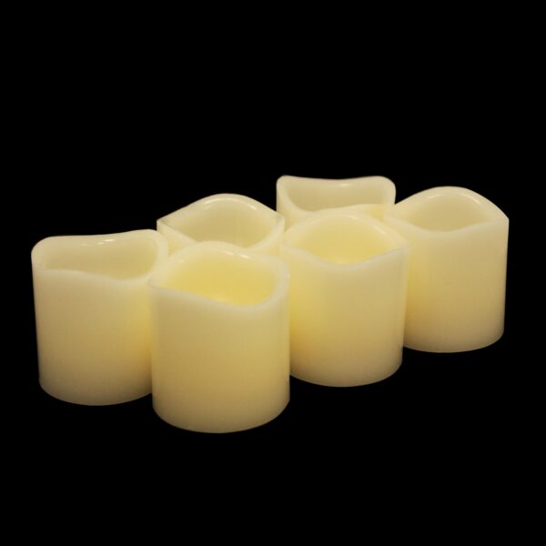EcoGecko Set of 6 Real Wax LED Votive Candles, LED Flameless Candles With Timer - Votive Size, Battery Candle Set, Flickers Realistically. D 2 X H 2 Inches - Image 5