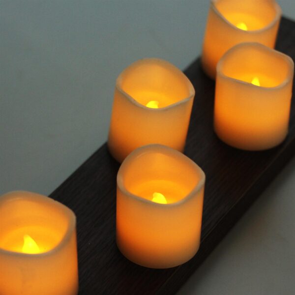 EcoGecko Set of 6 Real Wax LED Votive Candles, LED Flameless Candles With Timer - Votive Size, Battery Candle Set, Flickers Realistically. D 2 X H 2 Inches - Image 13