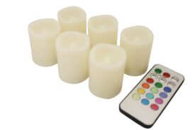 EcoGecko Flameless LED Color Changing Votive Candles with Remote and Timer, Batteries-Included, Melted Edge, Multiple colors