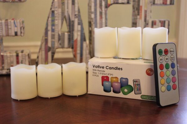 EcoGecko Flameless LED Color Changing Votive Candles with Remote and Timer, Batteries-Included, Melted Edge, Multiple colors - Image 6