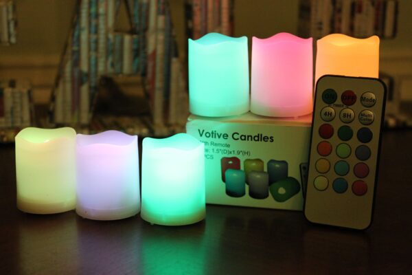 EcoGecko Flameless LED Color Changing Votive Candles with Remote and Timer, Batteries-Included, Melted Edge, Multiple colors - Image 7