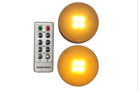 EcoGecko Set of 2 Remote Controlled w Timer Multi Purpose LED lights, Under Cabinet Light, Closet Light, Storage Room Light, Pumkin Light, Candle Light