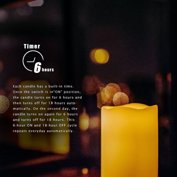 EcoGecko 3 PCS Outdoor Weatherproof Flameless Candles with Timer, Realistic Flickering LED Pillar Candles,  Battery Operated Candles, Long Battery Life 1500+ Hours, Melted Edge 3"x4", 5", 6" - Image 2