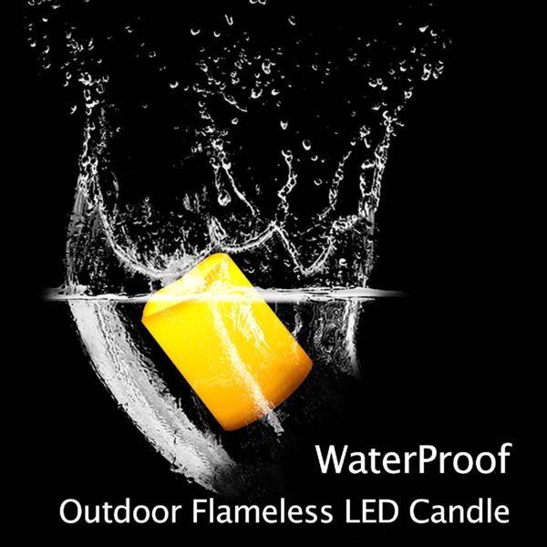 EcoGecko 3 PCS Outdoor Weatherproof Flameless Candles with Timer, Realistic Flickering LED Pillar Candles,  Battery Operated Candles, Long Battery Life 1500+ Hours, Melted Edge 3"x4", 5", 6" - Image 3