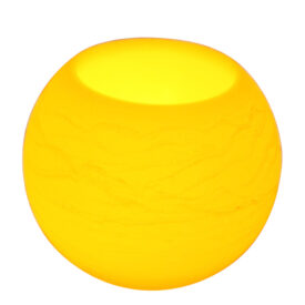 EcoGecko 5, 6 or 8 Inch Round Wax Sphere LED Flameless Candle with 5 Hour Timer, AA Batteries, Super Long Battery Life
