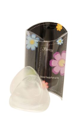 Flirtzy Transparent Silicone Bra and Bikini Gel Push Ups Cup InsertsTriangle Shaped Enhancement Waterproof Inserts for Bikini, Swimsuit and Bra, Adds a Cup Size