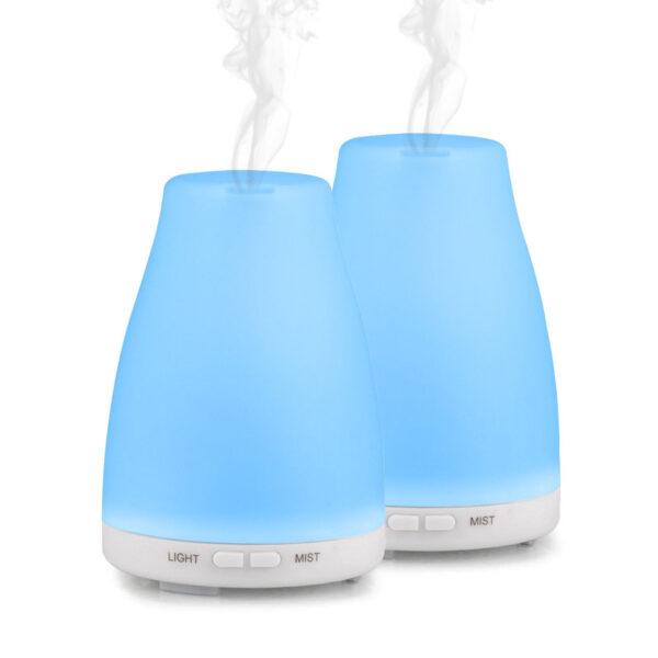 EcoGecko 2 Pack Essential Oil Diffuser Ultrasonic Aromatherapy Diffuser Cool Mist Humidifiers with 7 Color LED Lights & Waterless Auto Shut-Off for Home Office Kitchen Bedroom