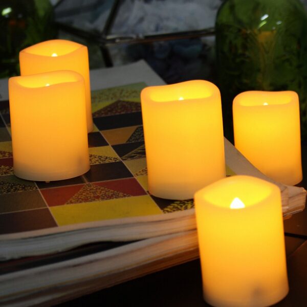 EcoGecko Flameless LED Votive Candles with Remote and Timer (4, 5, 6 and 8-hour timer options) LED Tealights - Indoor Outdoor Flickering Candles, Battery Operated - Image 3