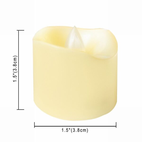EcoGecko Flameless Battery Operated LED Tealight Candles with Remote Waved-top Flickering Electric Decorative Tea Lights for Christmas Home Party Wedding Decorations1.5"x1.5" Batteries Included - Image 5