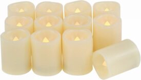 EcoGecko Flameless Candles, Flameless Votive Candles LED Votives with Timer, Battery-operated LED Candles with Timer, Long Battery Life 200+ Hours, Battery Included