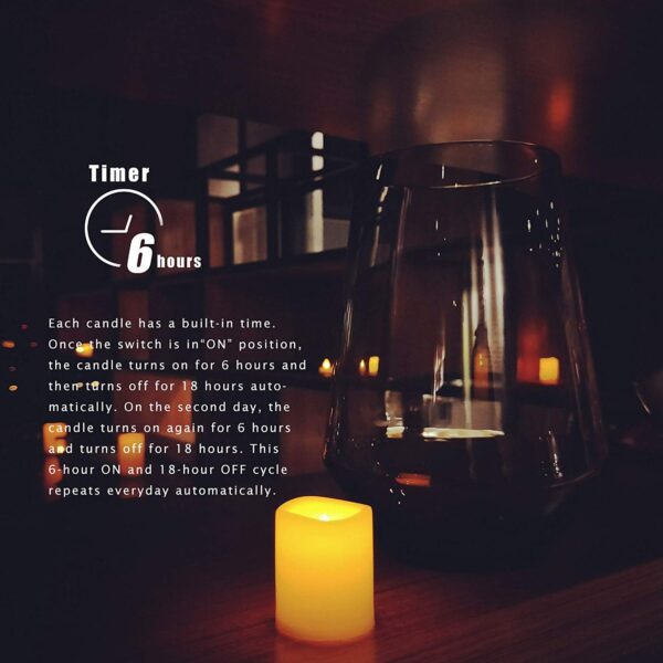 EcoGecko Flameless Candles, Flameless Votive Candles LED Votives with Timer, Battery-operated LED Candles with Timer, Long Battery Life 200+ Hours, Battery Included - Image 5