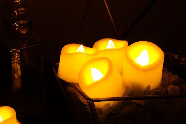 Candle Choice 6 Piece Realistic Flameless Votive Candles with 6 HourTimer, Battery Powered LED Votive Candles, Long Battery Life, Batteries Included - Image 3