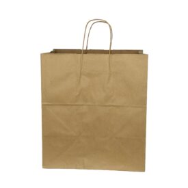 EcoGecko Brown Recycled Paper Bags with Handles Bulks 14.9 X 8.6 X 13.3 Perfect for Retail, Packaging, Shopping, Gifts, Goody, Party, Wedding, Craft and Merchandise Kraft Bag for Business