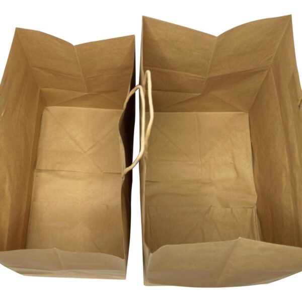 EcoGecko Brown Recycled Paper Bags with Handles Bulks 14.9 X 8.6 X 13.3 Perfect for Retail, Packaging, Shopping, Gifts, Goody, Party, Wedding, Craft and Merchandise Kraft Bag for Business - Image 2