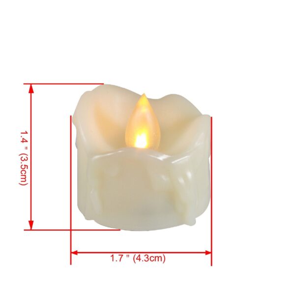 EcoGecko Tealight/Votives Flameless LED Tea Lights with Remote & Timer Realistic Flickering Battery-operated Tealight Candles with Drips 1.5"x1.5" Long Lasting Batteries Included - Image 5