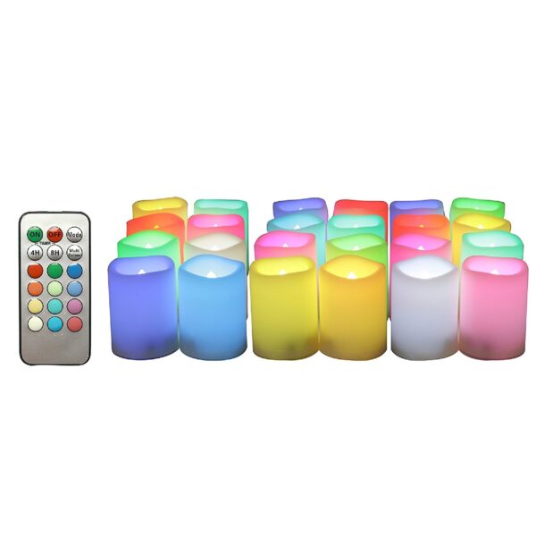 Candle Choice Realistic Color Changing Flameless Votive Candles Bright Battery Operated RGB Multi-color LED Votives with Remote and Timer 1.5”x2” Party Wedding Birthday Holiday Décor Gift
