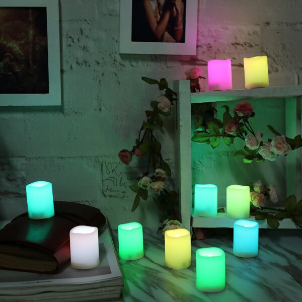 Candle Choice Realistic Color Changing Flameless Votive Candles Bright Battery Operated RGB Multi-color LED Votives with Remote and Timer 1.5”x2” Party Wedding Birthday Holiday Décor Gift - Image 2