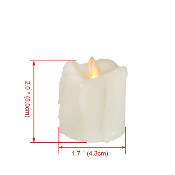 Candle Choice 6 Piece Realistic Flickering Flameless Candles with Wax Drip Edges, LED Votives, Battery-operated Votives with Remote and Timer, Long Lasting, 1.5"x2", Drips - Image 4