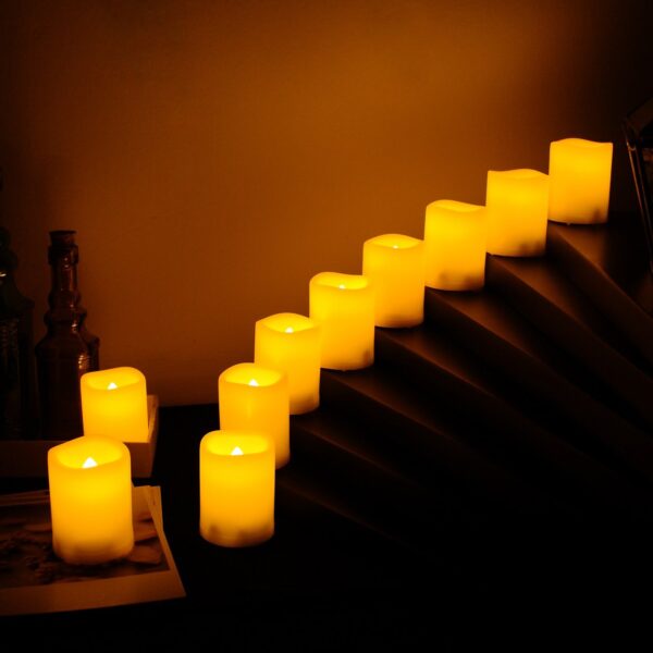 Candle Choice Set of 10 Flameless Votive Candles with Remote and Timer - Image 3