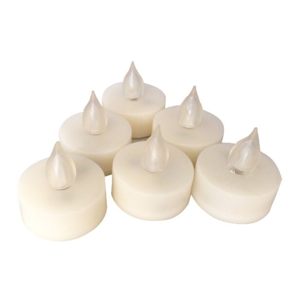 6 Piece Set Premium Flameless Tealights with Timer, LED Tealights, Battery Powered Tealights, Battery-operated Tea Lights with Timer, Long Battery Life, 200+ Hours Battery Life